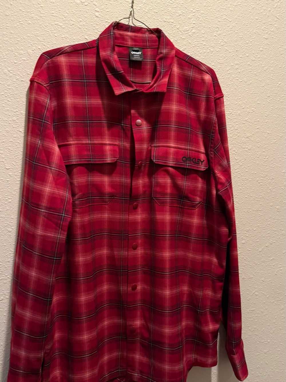 Oakley Red Plaid Button-Down Shirt